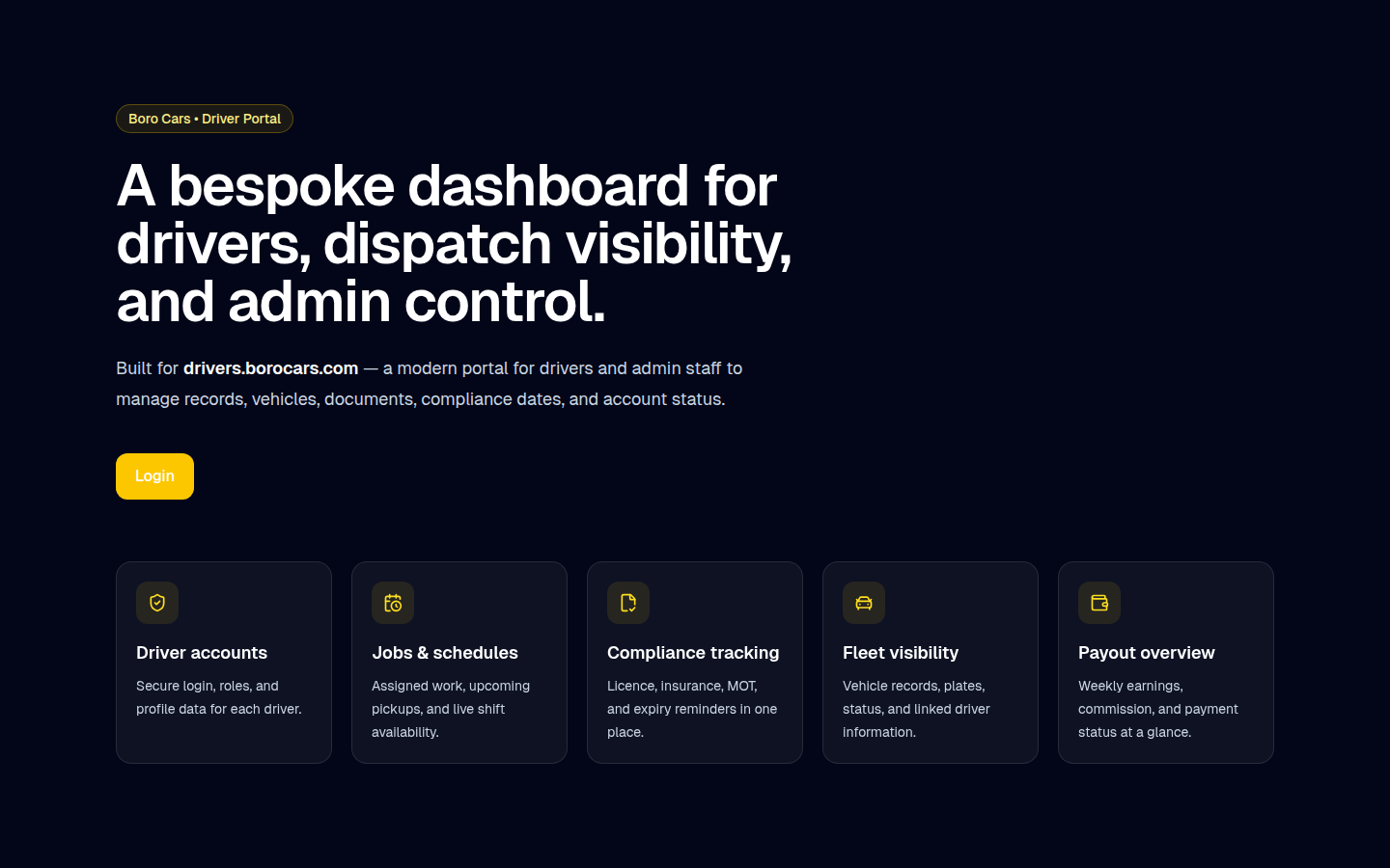 Boro Cars Driver Portal